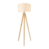 Minimaliste hôtel décor à la maison coin lumière debout tissu abat-jour salon debout trépied lampadaire en bois