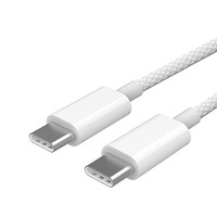 Kabel Data pengisi daya, kustom daya tinggi ganda tipe-c Flash kabel Data PD 60W 3A kepang pengisian cepat kabel USB untuk ponsel