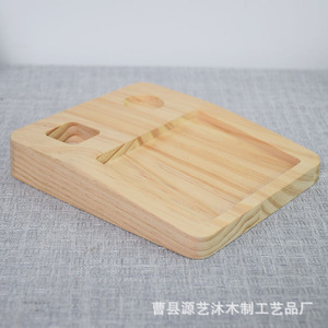 Plateau carré en bambou, bois massif, style simple, pour snacks, fruits, noix, fromage, pain - Product Image 2