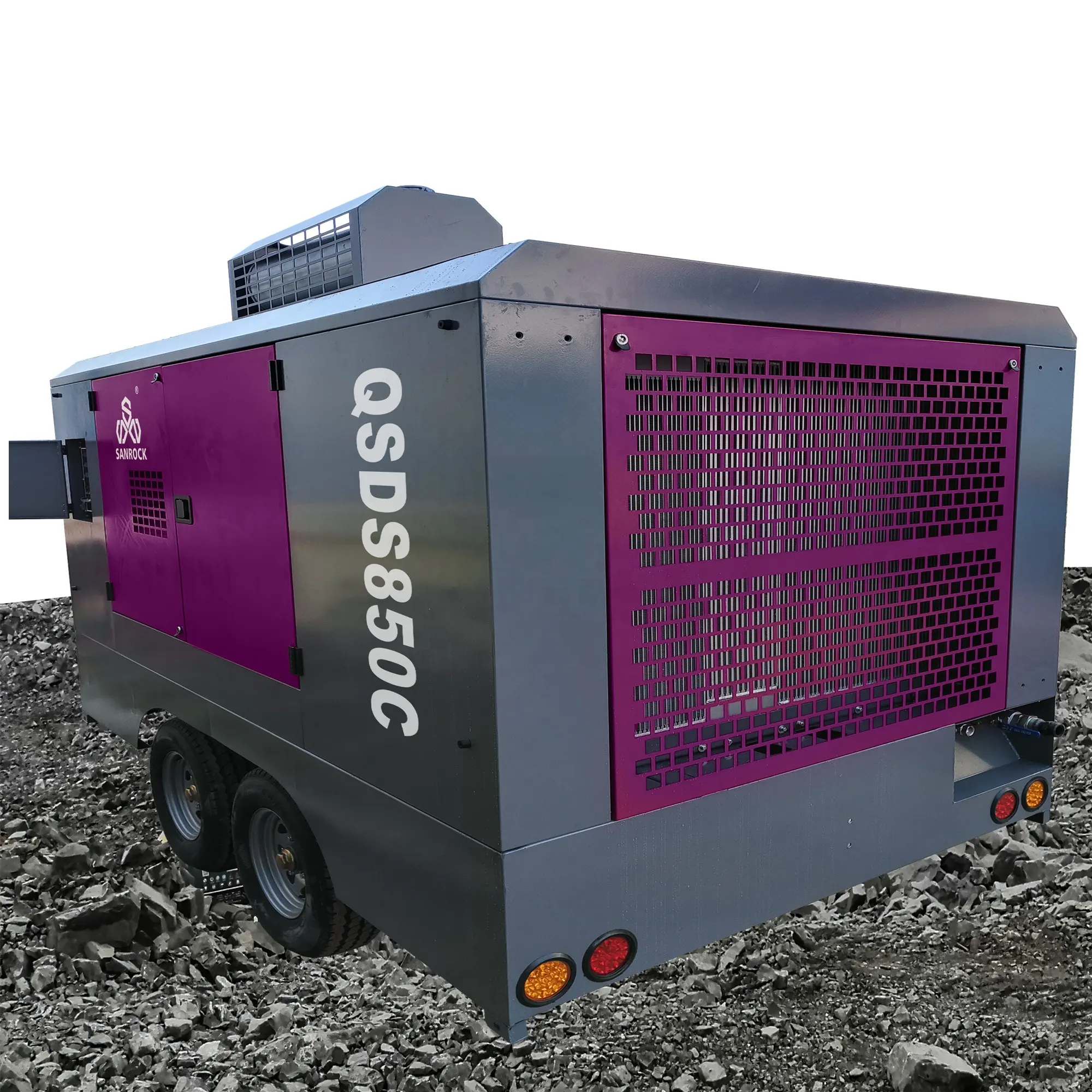 Máquina de compressor de ar de parafuso para mineração com motor diesel parafuso portátil