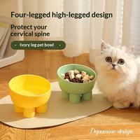 Gamelle pour animaux de compagnie en PP écologique, étanche, anti-déversement, surélevée, ergonomique, avec pieds en forme de pattes d'éléphant, pour chat et chien, anti-choc, inclinée pour la protection cervicale