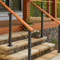 HIMOWAY Garde-corps de balcon extérieur de haute qualité en acier inoxydable avec câble métallique et poteau