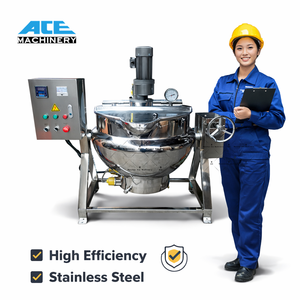 Automatic Stainless Steel Cooking Pot/ Horizontal Steam Jacketed Kettle/ Electric Stirring Cooking Kettle With Agitator - Product Image 1