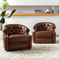 Mid-Modern Chesterfield Sessel aus Echtleder mit Polsterdesign für stilvolle Wohnzimmer, Apartments und Villen