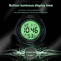 Montre Militaire Économique Homme Sportive Analogique Numérique WR 50m Boîtier en Plastique