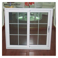 Fenêtres coulissantes en aluminium de petite taille avec grille, en verre trempé, style français, pour la maison