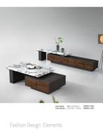 Table basse moderne de luxe minimaliste en marbre avec design extensible multifonctionnel et écologique pour salon