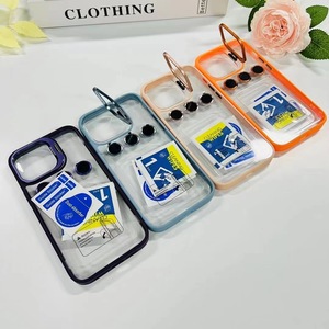 Máy Ảnh Glass Bảo Vệ Trường Hợp Đối Với iPhone 16 15 Pro Max 14 Rõ Ràng Chân Đế Trường Hợp Chống Sốc Bumper Điện Thoại Cover Quay Lại Cho iPhone 17 - Product Image 3