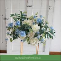 Boule de fleurs artificielles en soie de 60 cm/50 cm pour centres de table de mariage et événements festifs