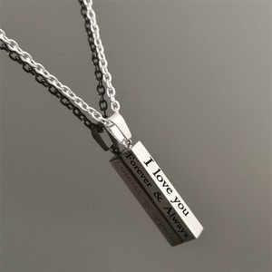 Ti amo desiderare la colonna ciondolo collana di metallo in acciaio inossidabile coppia gioielli festa di compleanno regalo di san valentino - Product Image 6