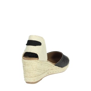 Espadrillas nere 171748 comodi sandali con zeppa - Product Image 3
