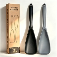 Ensemble de 2 spatules en silicone, surface antiadhésive, passe au lave-vaisselle, conception profonde sans couture, noyau renforcé pour remuer