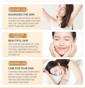 Ensemble de soins du <span class=keywords><strong>visage</strong></span> hydratants au riz biologique anti-rides quotidiens de marque propre 5 pièces comprenant une exfoliation éclaircissante blanchissante du <span class=keywords><strong>visage</strong></span> - Product Image 3