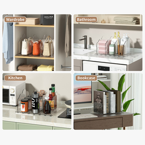 Phòng ngủ tủ có thể điều chỉnh rõ ràng nhựa túi xách Kệ Divider PURSE túi lưu trữ <span class=keywords><strong>Organizer</strong></span> cho tủ quần áo - Product Image 2