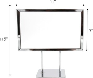 Juego <span class=keywords><strong>de</strong></span> 6 soportes para letreros cromados, aptos para letreros <span class=keywords><strong>de</strong></span> 7 x 11 pulgadas, <span class=keywords><strong>de</strong></span> metal, con doble base, para mostrador o mesa. - Product Image 2