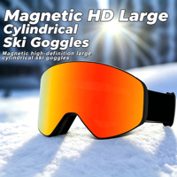 Masque de ski polarisé UV400 à lentille magnétique, double anti-buée, compatible casque, vue large 360°, monture bio, OEM