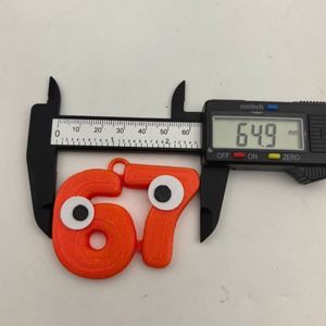 Porte-clés Meme 67 drôle, avec les expressions populaires 6-7 et les formules de slang populaires, accessoire de charme pour sac à dos - Product Image 3