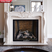 Modern doğal taş el oyma fransız beyaz mermer şömine Surround
