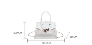 <span class=keywords><strong>Sac</strong></span> bandoulière de loisirs transparent en PVC de haute qualité pour <span class=keywords><strong>femme</strong></span> avec garniture en <span class=keywords><strong>cuir</strong></span>, approuvé pour les stades, avec chaîne - Product Image 6