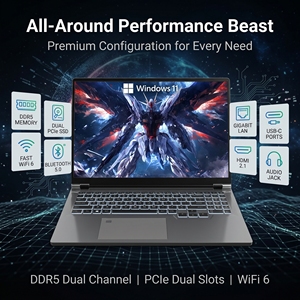 Ordinateurs portables de jeu Yifang OEM/ODM 16 pouces avec processeur I9-13900h, carte graphique RTX 4060 8 Go, mémoire DDR5, rapport d'aspect 16:10, corps métallique, I9134 - Product Image 6