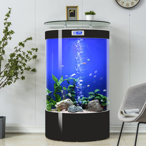 Luxueux Léger De Style Européen De Taille Moyenne Ménage Écologique Acrylique Eau Aquarium Personnalisé Semi-Circulaire Au Sol - Product Image 5