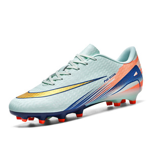 Zapatos de Fútbol con Parte Superior Sintética, Forro de Malla, Suela de Goma, Entresuela de EVA, Diseño Azul Claro y Naranja para Verano - Product Image 3