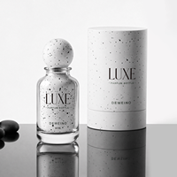 Nouvelle arrivée, flacon de parfum en verre rond avec vaporisateur interne, 30 ml, 50 ml, flacon de parfum personnalisé blanc, 100 ml avec boîte et couvercle de luxe