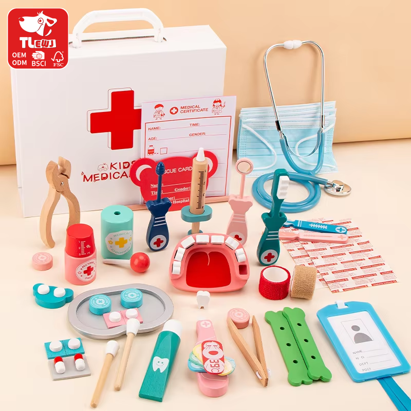 Wooden Doctor Kit Pretend Play Hospital