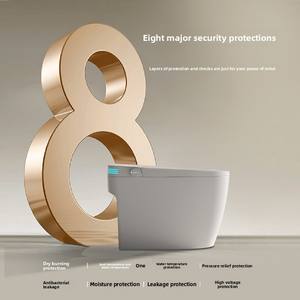 مرحاض ذكي من السيراميك قطعة واحدة مع تدفئة للمقعد، مثبت على الأرض مع شطاف، تصميم مستطيل للحمام، متوفر بالجملة - Product Image 5