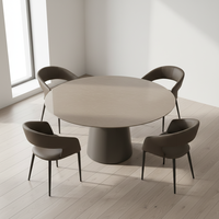 Chaise de salle à manger en cuir de style nordique moderne minimaliste européen, lot de 4 avec pieds en acier carbone pour table à manger