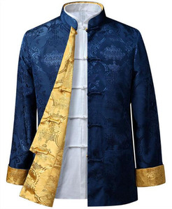 Ecowalson Reversible Tang Suit <strong>Chinese</strong> Jacket Collar Traditional <strong>Chinese</strong> Clothing for <strong>Men</strong> Silk Kungfu Cheongsam Top <strong>Hanfu</strong> <strong>Men</strong> - Product Image 6