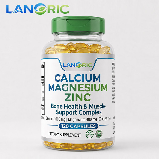 OEM Vegan Ca MG Zn Calcium Magnesium & Zinc Soft Capsules Immune Bone Supplement Calcium Magnesium Zinc Vitamin D3 Soft Capsules