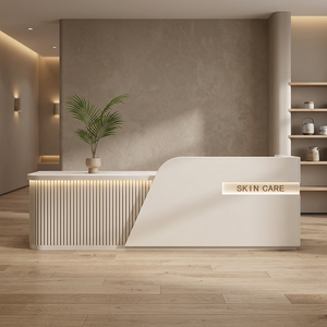 Wood Eco-Friendly Minimalist Modern Reception <b>Desk</b> for Hotel-Customizable Commercial Furniture - Product Image 3