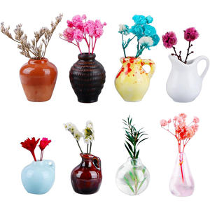8 mini-vases aimantés - Vases à bourgeons magnétiques 2025 Nouveaux mini-aimants en céramique mignons pour réfrigérateur Vase à fleurs en céramique 3D amusant - Product Image 1