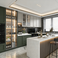 Évier de cuisine moderne de luxe en acier inoxydable, robinet, finition laquée écologique, taille personnalisée, durable, style européen