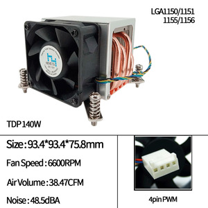 2U máy chủ CPU Cooler tản nhiệt 4 ống nhiệt tdp120w LGA2011 PWM quạt tản nhiệt - Product Image 6