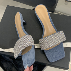 XSD Elegant Summer Platform for Slippers Rhinestones New Fashion Trend Anti-Slip <b>Cushioning</b> Hard-Wearing Low-Heeled for - Product Image 2