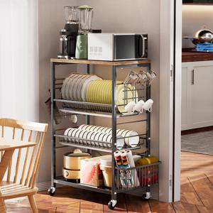 Nouvelle étagère de <span class=keywords><strong>cuisine</strong></span>, support pour micro-ondes et étagères de rangement, station à café, organisateur, égouttoir pour bols et assiettes, organisateur de rangement - Product Image 1