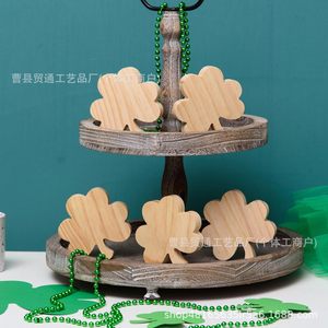 Adornos de Madera con Forma de Trébol para el Día de San Patricio, Material de Pino, Forma Irregular, Decoraciones de Escritorio, Artículos para Fiestas - Product Image 2