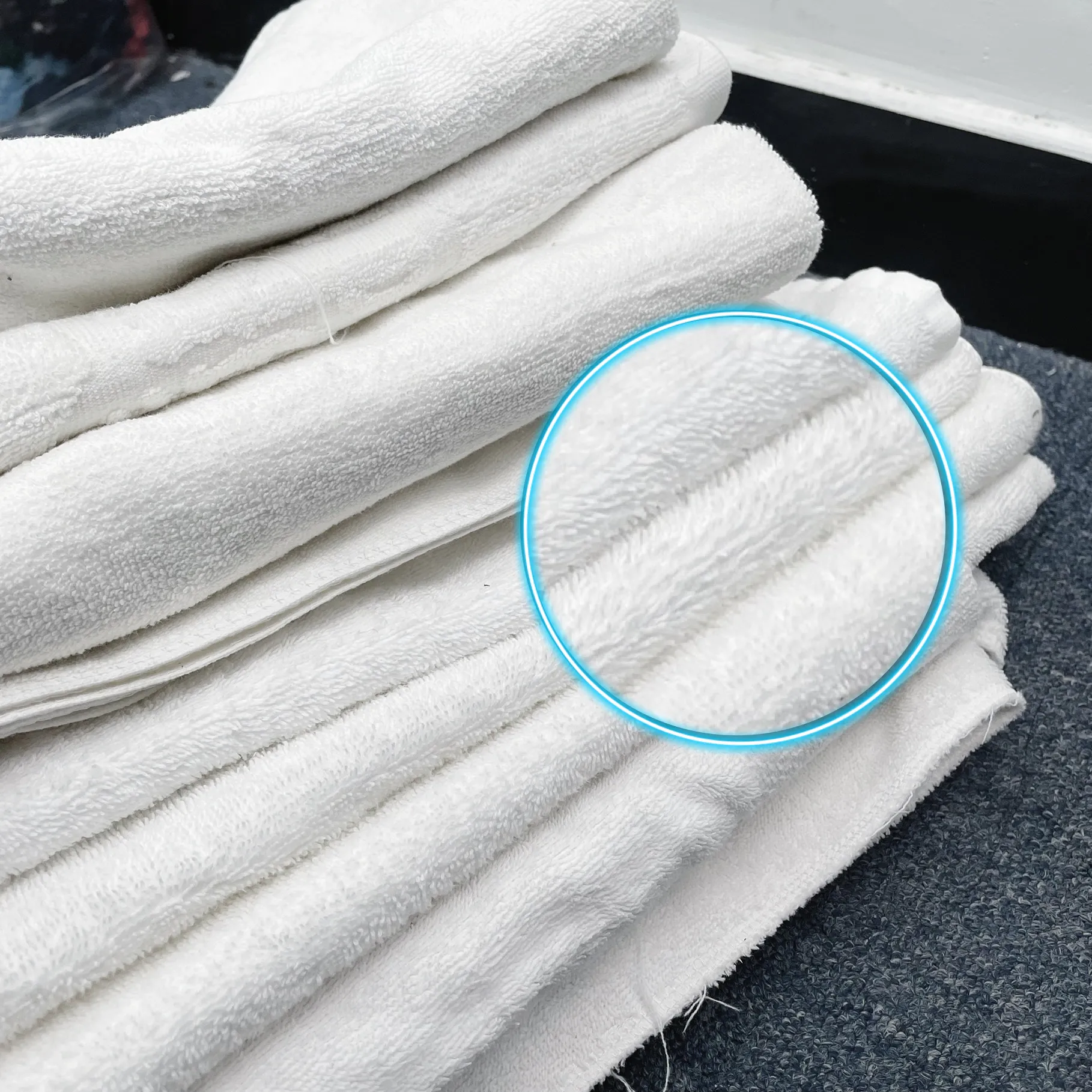 Trapos de limpieza de toallas de baño sin cortar, Trapos de pintor de 100% algodón, textil de desecho, tela de algodón reciclada