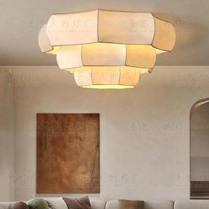 Lámpara de techo de papel estilo Neo Chino Wabi Sabi con LED de montaje en superficie para sala de estar, dormitorio y estudio. - Product Image 4