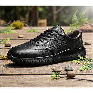 CHUDUN Дышащие водонепроницаемые и маслостойкие нескользящие туфли для поваров на шнуровке с защитой от запаха, черные, высококачественные повседневные кожаные туфли для кейтеринга - Product Image 2