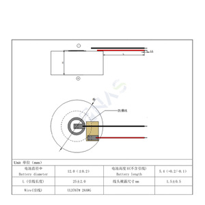 BIS chứng nhận có thể sạc lại TWS Earbuds lir10401054 1240 1254 đồng xu nút có thể sạc lại lithium ion hình trụ pin nghe - Product Image 2
