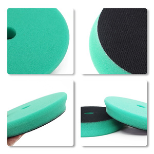 Tampon de polissage en <span class=keywords><strong>mousse</strong></span> double <span class=keywords><strong>action</strong></span> de 150 mm (6 pouces) vert à surface plane et bord biseauté, tampon de coupe intensive pour l'entretien automobile - Product Image 5