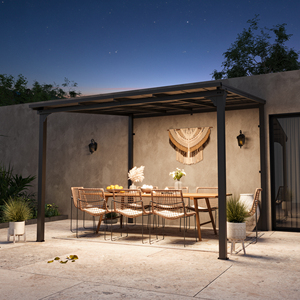 Pérgola Inteligente de Aluminio con Control por Aplicación, Sistema de <span class=keywords><strong>Techo</strong></span> Bioclimático Impermeable con Luces LED, <span class=keywords><strong>3x4</strong></span>, 4x4, 5x3, 6x4m, Fácil de Montar - Product Image 3