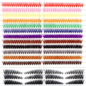 प्राकृतिक डी कर्ल व्यक्तिगत झूठी आंखें सफेद गुलाबी नीले हरे रंग के बैंगनी रंग के रंग की चमक - Product Image 1