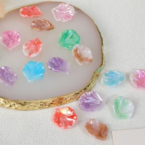 Épingle à cheveux antique en forme de feuille de chou en acrylique plaqué couleur dégradée bicolore, pour la création de bijoux DIY - Product Image 2