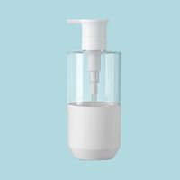 Bouteille pompe à lotion personnalisée en PET 300 ml bicolore pour shampoing et soins capillaires, rechargeable et vide