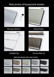 ستائر ذكية مخصصة آلية ذاتية الفتح بدون حبال، ستائر خلوية مزدوجة عازلة للضوء بتصميم خلية النحل مع نابض مدمج - Product Image 3