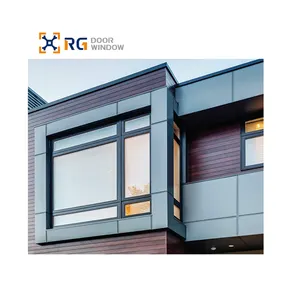 RG65 Thermal Break Aluminum Windows Double Glazing Window Triple Glazed Casement House Windows